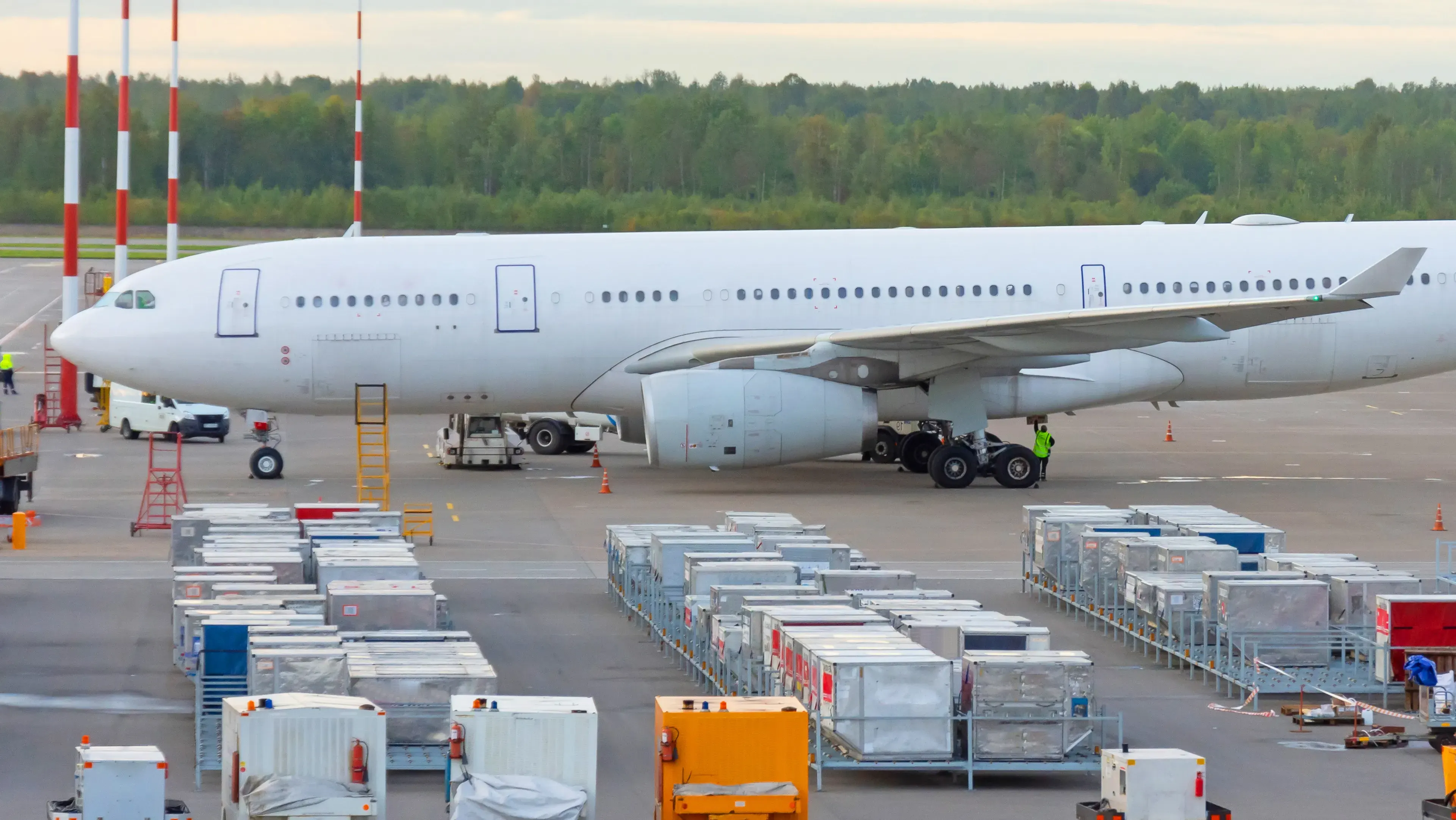 Cargo in front of an aircraft